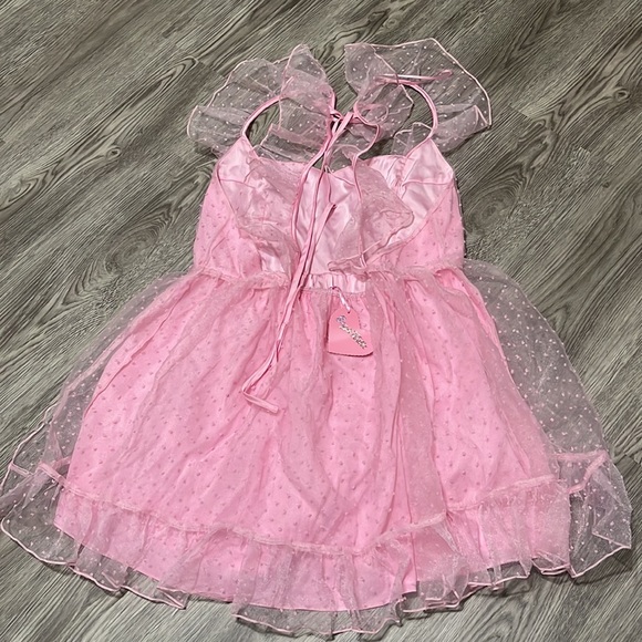 Womens Dolls Kill Baby Pink Sugar Thrillz Babydoll Dress New With Tags size XXL - Picture 2 of 4